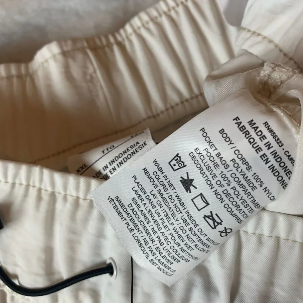 Nike Panel‎ Pants Women's 2XL White Track Loose Fit High-Rise Elastic Waist 7265